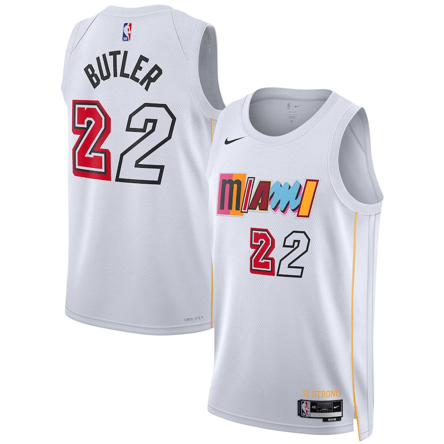 Men Miami Heat 22 Jimmy Butler Nike White City Edition 2022-23 Swingman NBA Jersey